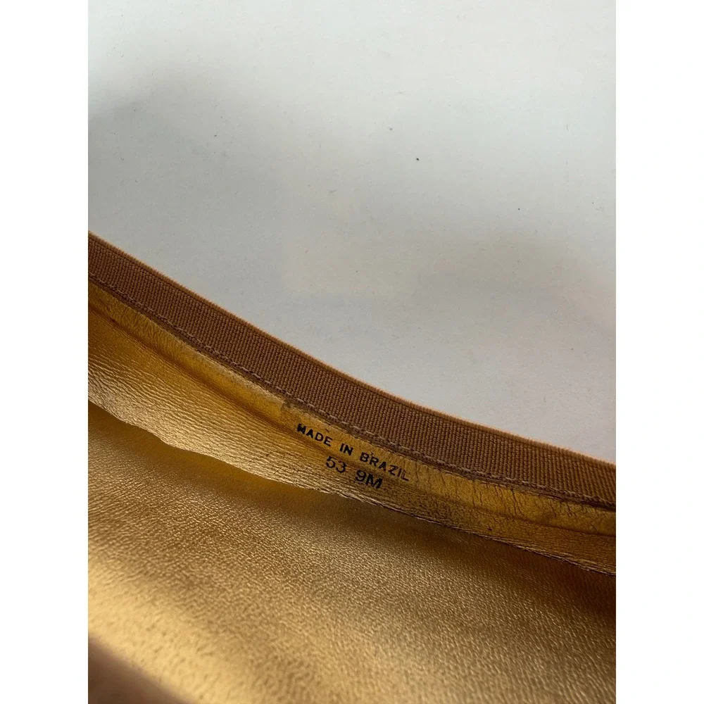 Kate Spade Tock Ballet Flats New Camel Vintage Patent Leather Bow Shoes 9M